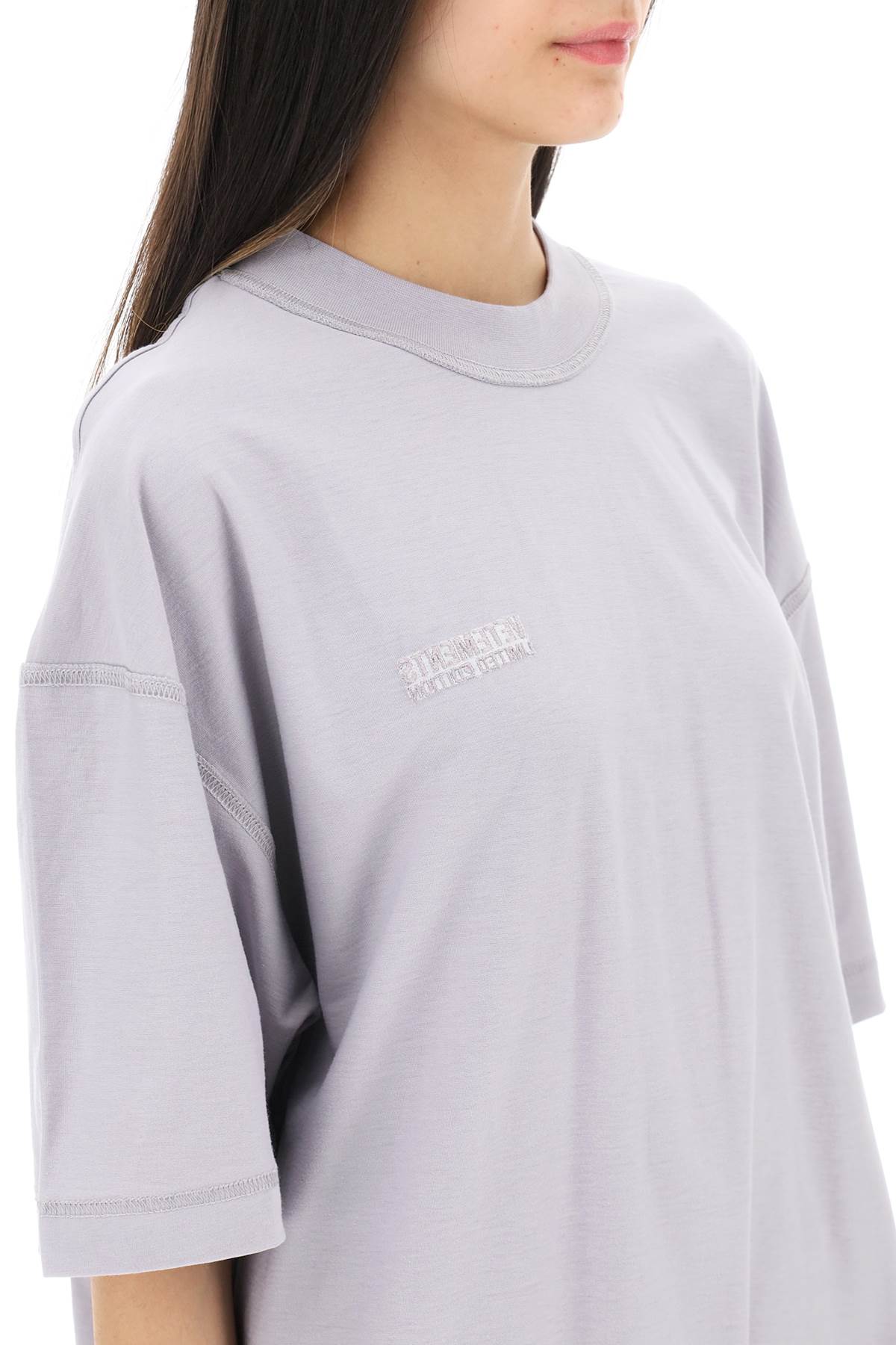 Oversized Organic Cotton T-shirt  - Viola