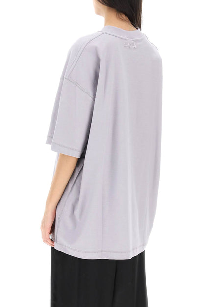 Oversized Organic Cotton T-shirt  - Viola