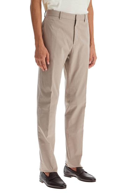 Cotton Stretch Pants For Men  - Beige