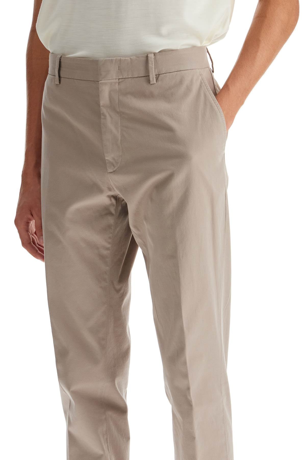 Cotton Stretch Pants For Men  - Beige