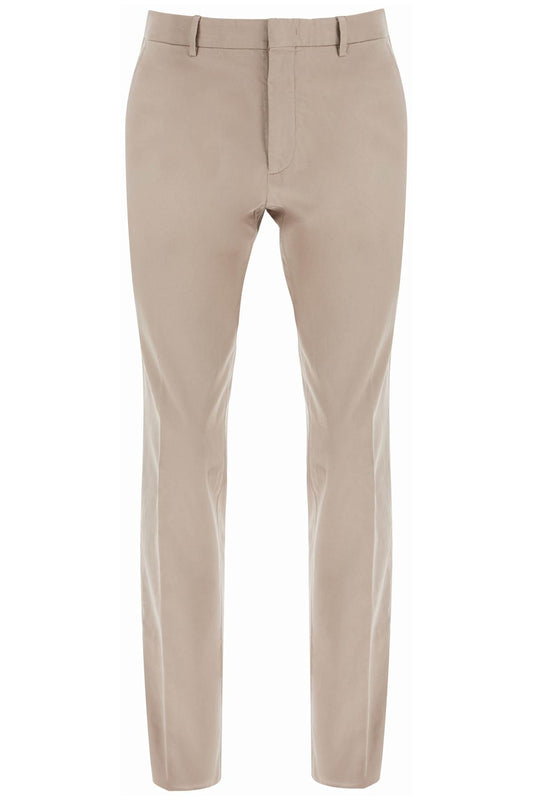 Cotton Stretch Pants For Men  - Beige