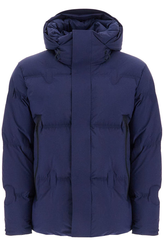 Short Down Jacket With Hood  - Blue