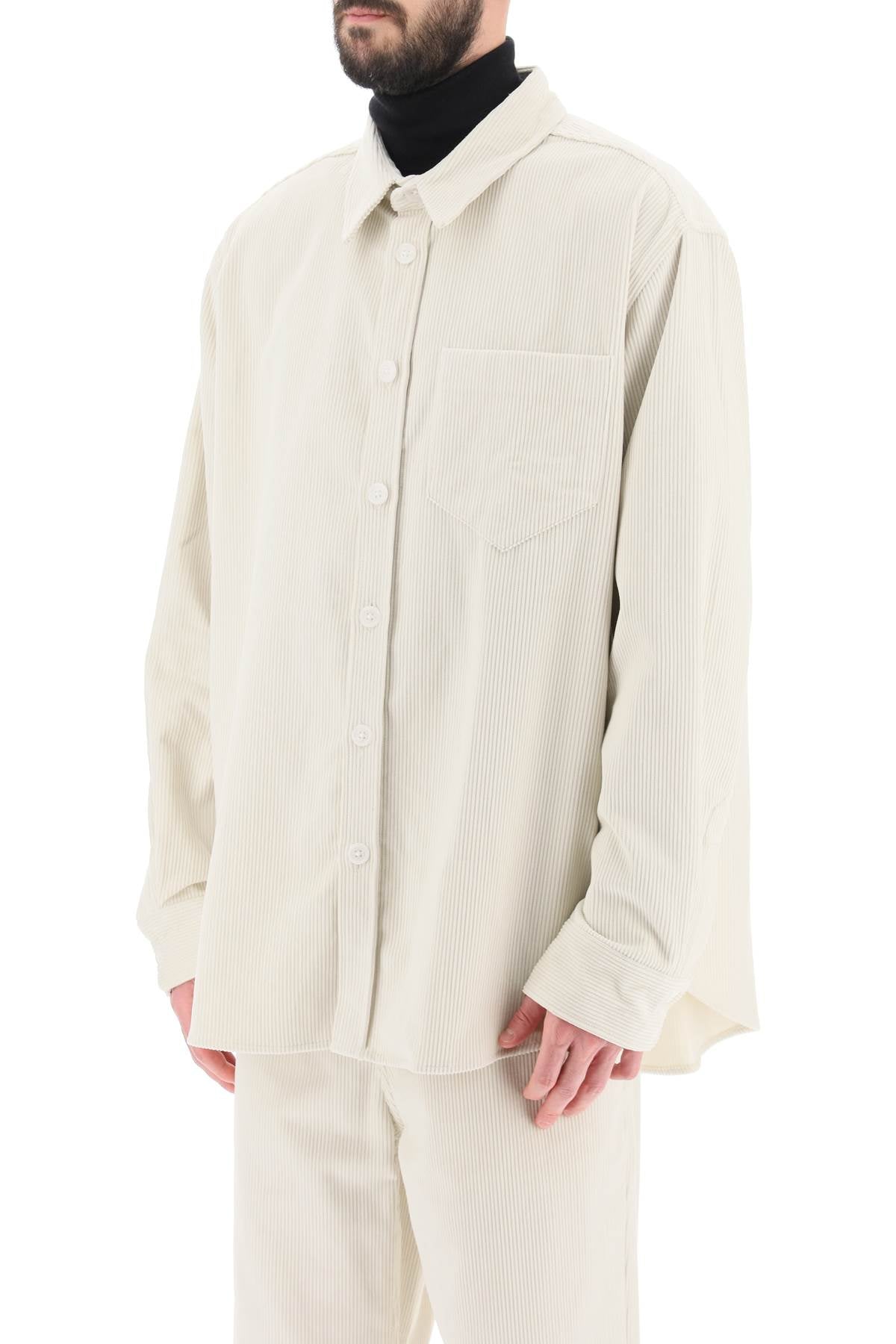 Cotton Corduroy Overshirt  - Bianco