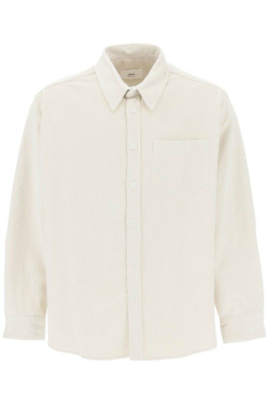 Cotton Corduroy Overshirt  - Bianco