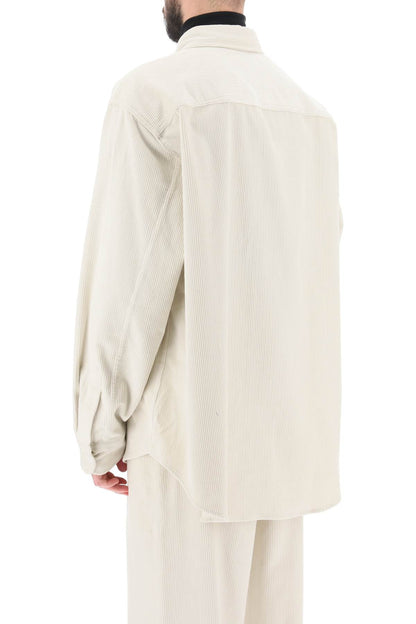 Cotton Corduroy Overshirt  - Bianco