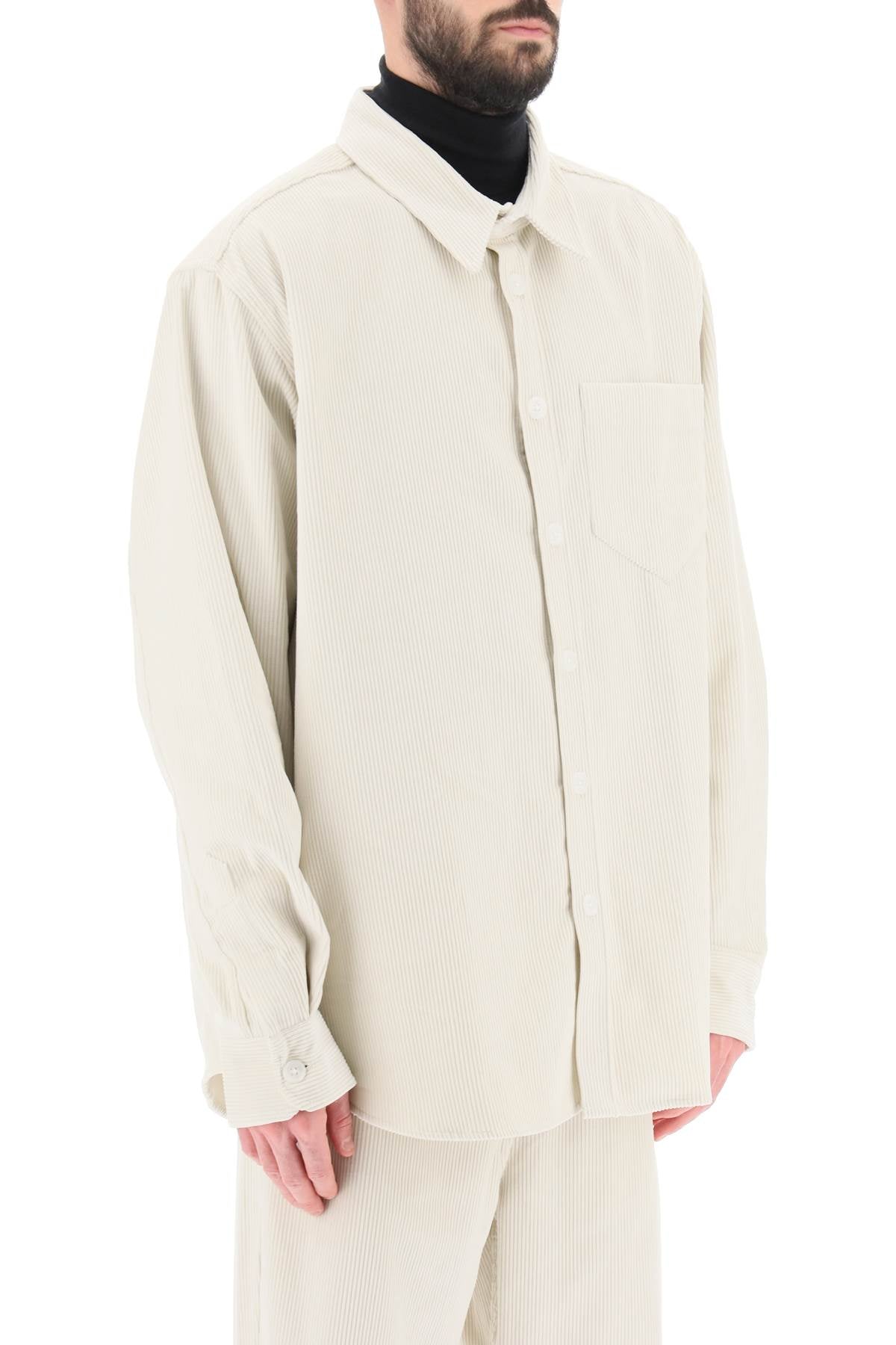 Cotton Corduroy Overshirt  - Bianco