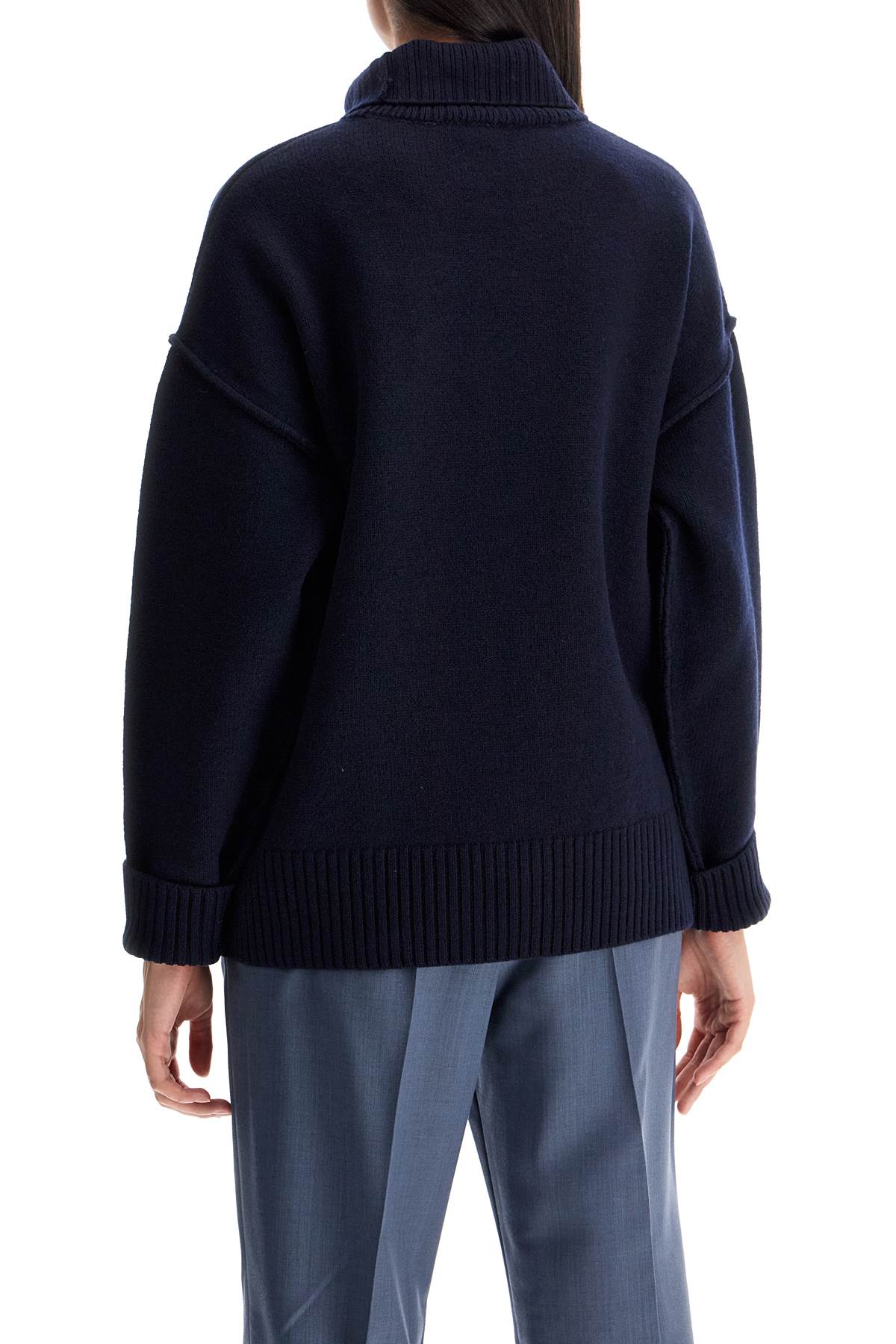 Ami De Coeur Wool Turtleneck Sweater  - Blue