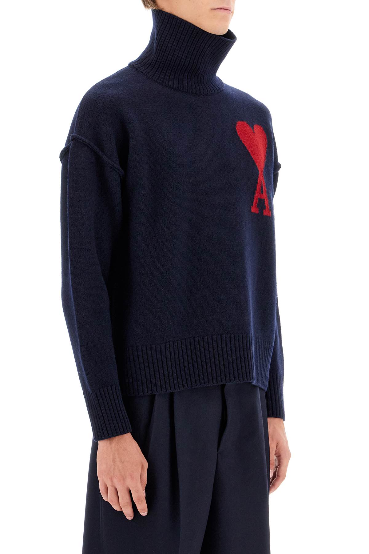 Ami De Coeur Wool Turtleneck Sweater  - Blue