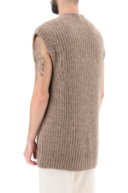 Ribbed Alpaca Sweater Vest  - Beige