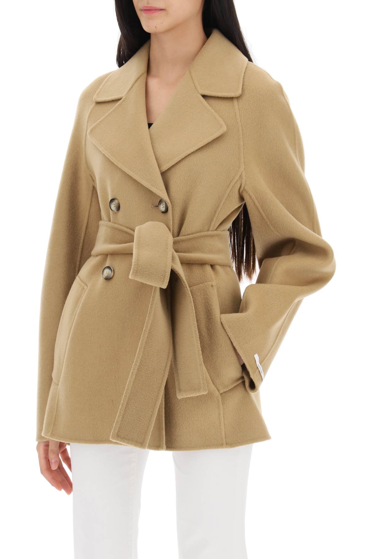 Umano Double-breasted Peacoat  - Beige