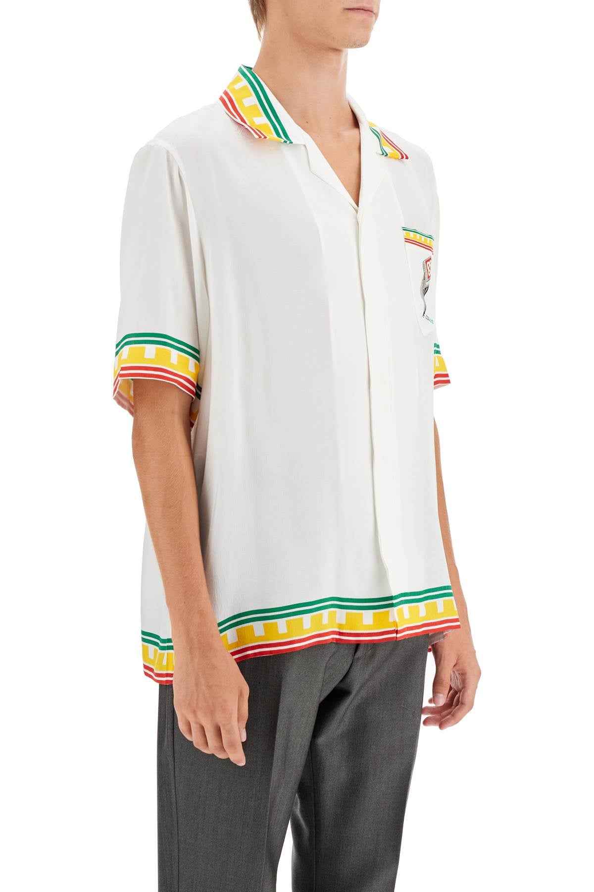 Silk Leaning Column Shirt  - White