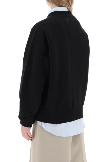 Organic Cotton Crewneck Sweatshirt  - Black