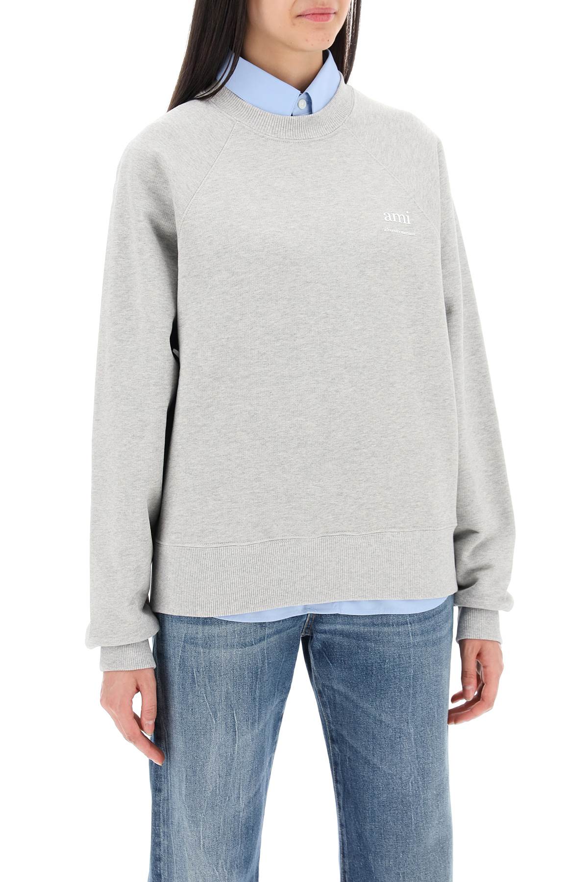 Organic Cotton Crewneck Sweatshirt  - Grey