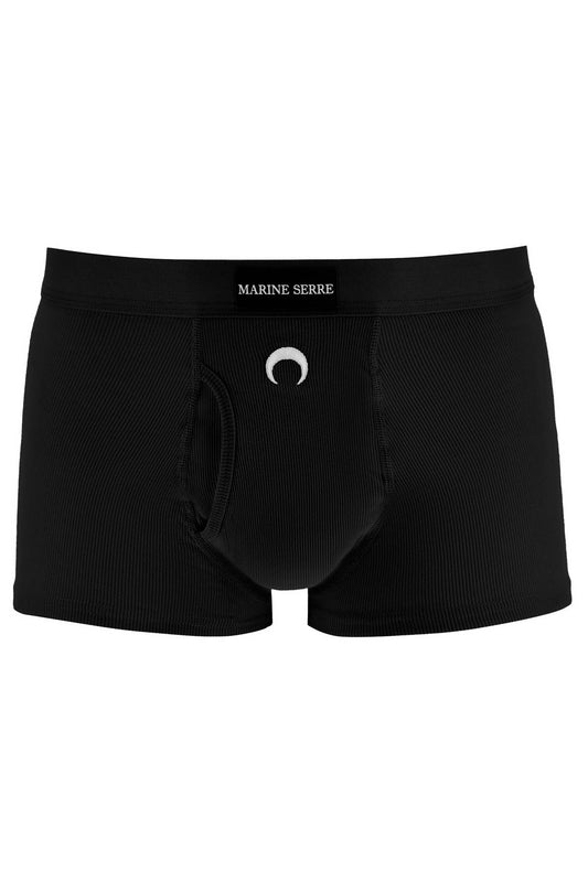 Embroidered Logo Boxer Shorts  - Black