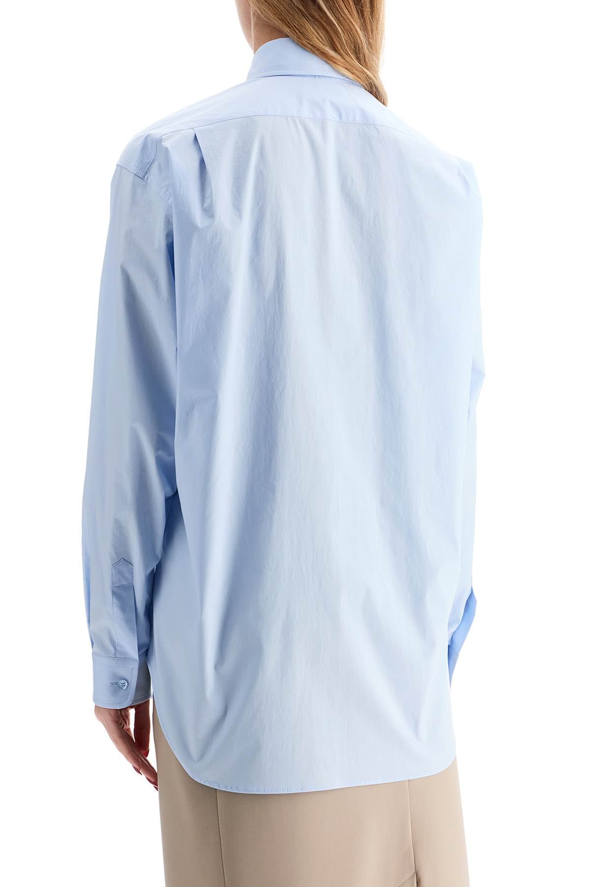 Printed Pocket Shirt With Button  - Light Blue