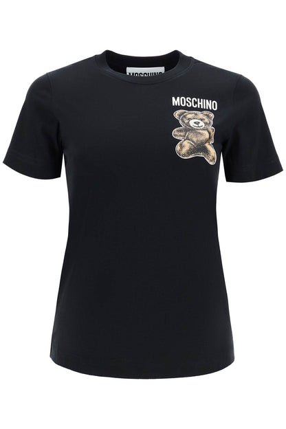 Moschino Teddy Bear Print T  - Black