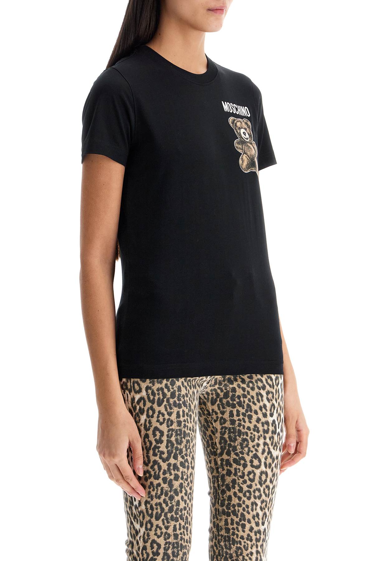 Moschino Teddy Bear Print T  - Black