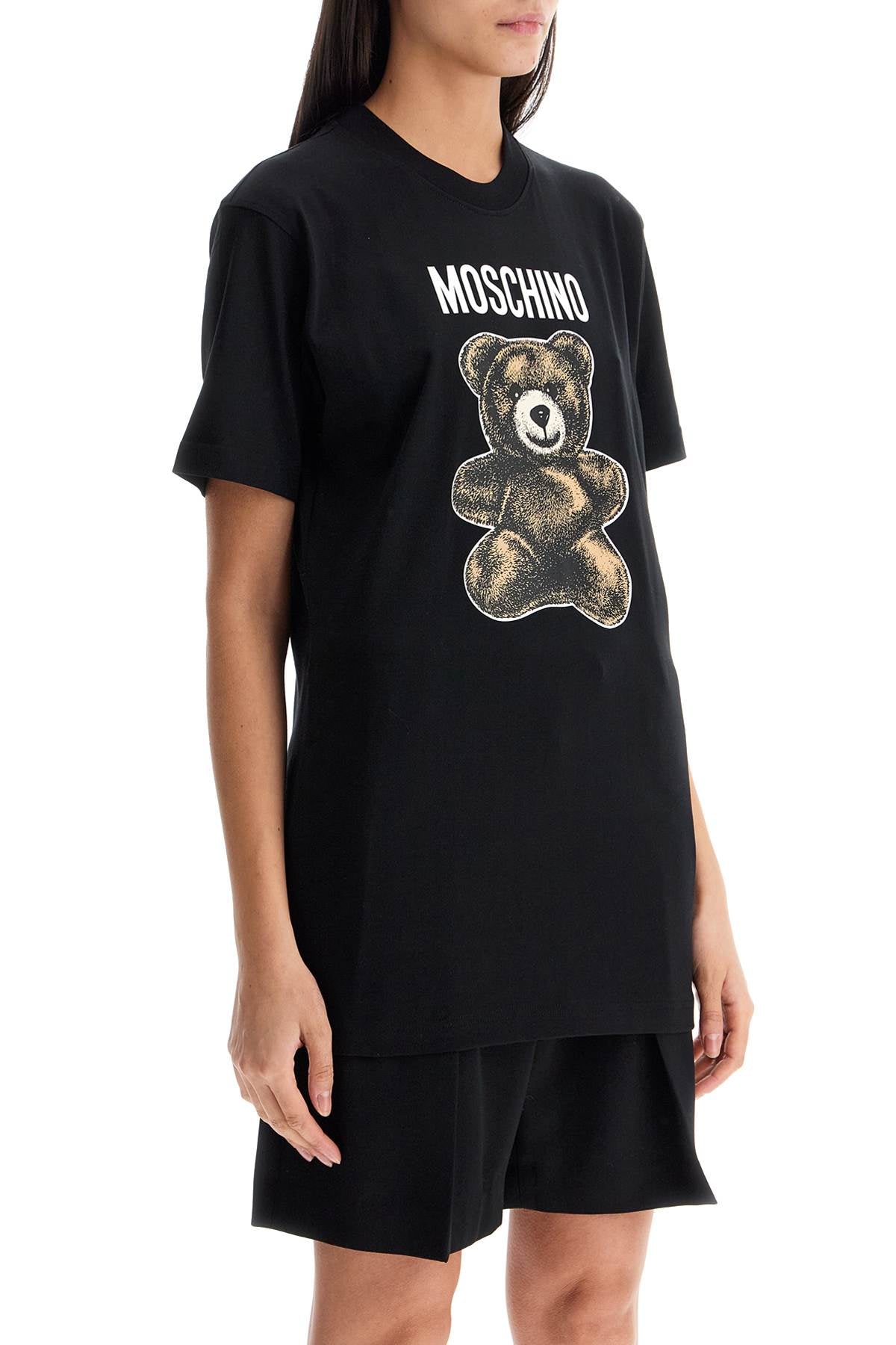 Moschino Teddy Bear Print T  - Black