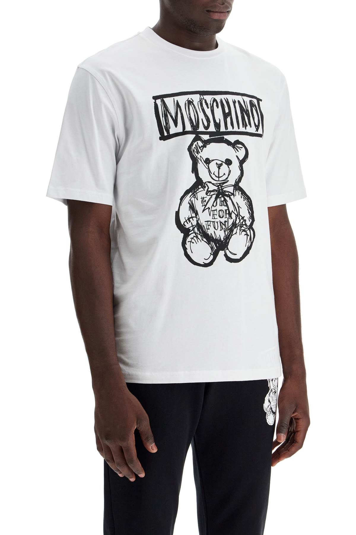 'teddy Bear Print T  - White