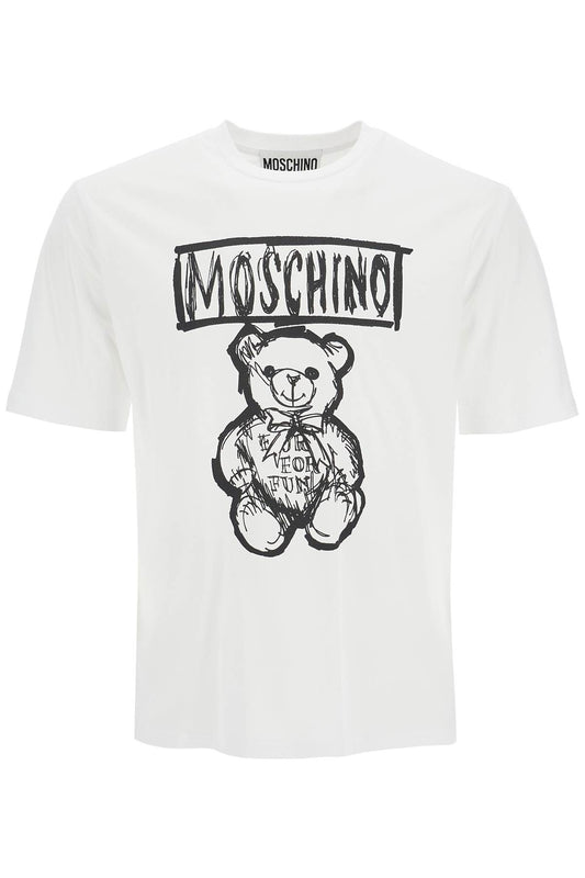 'teddy Bear Print T  - White