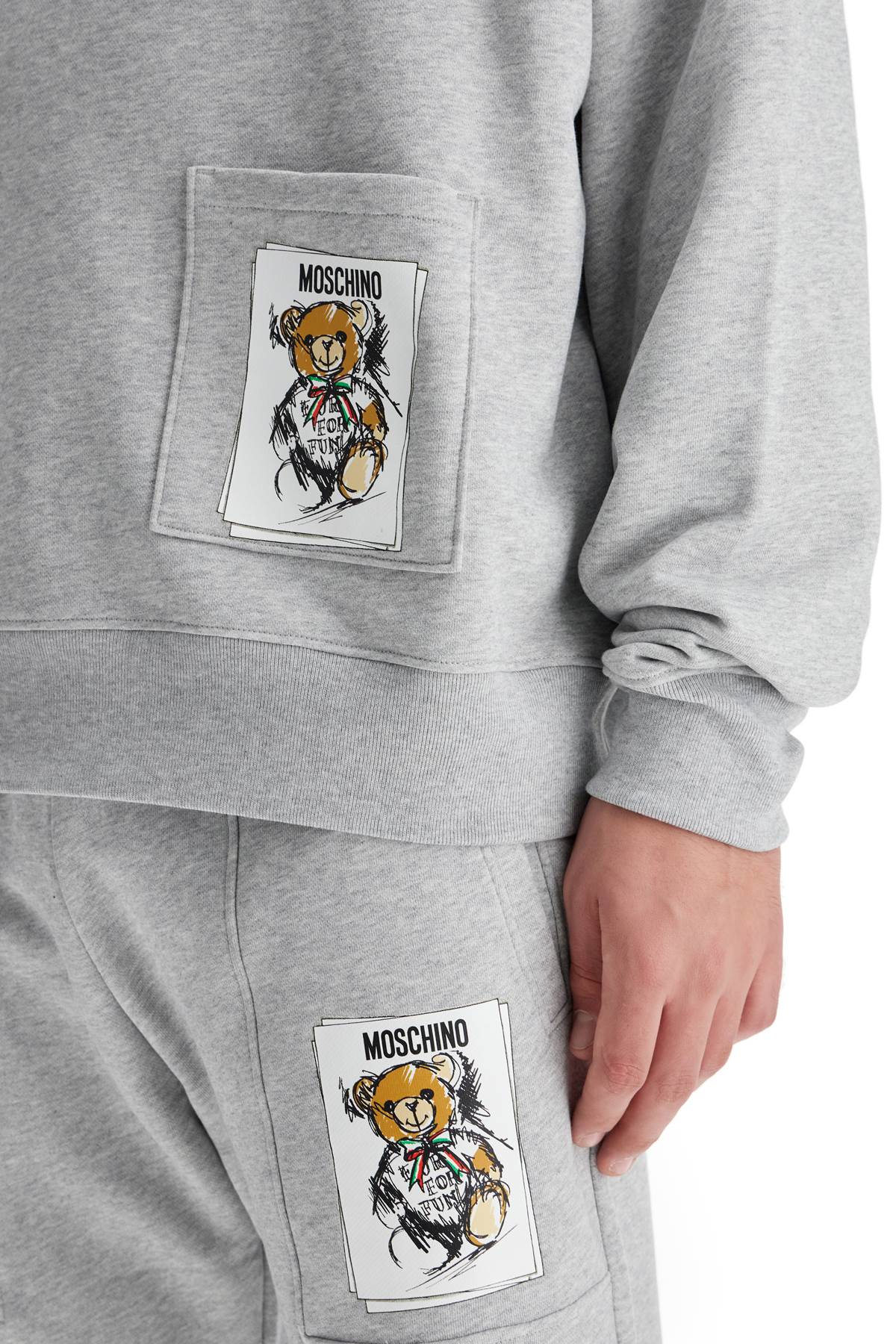 Hooded Teddy Bear Sweatshirt  - Grey