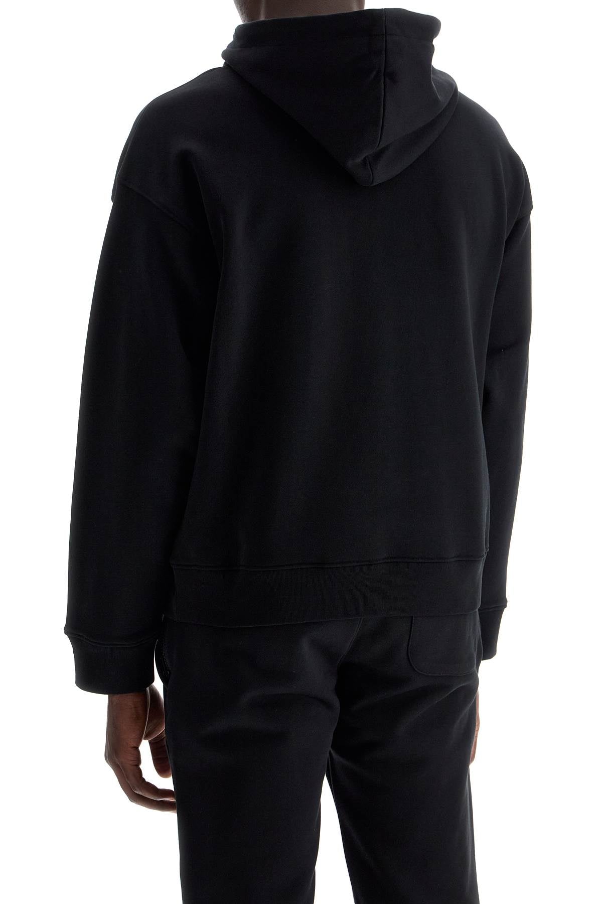 Hooded Sweatshirt With Drawn  - Nero