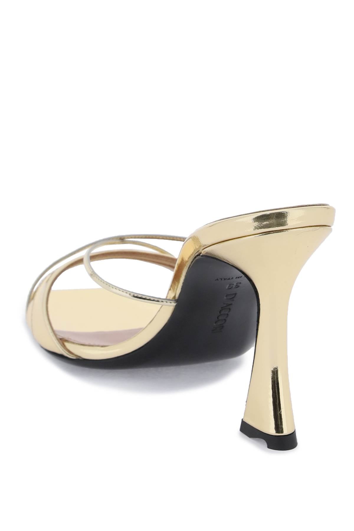 Metallic Leather Lust Mules  - Gold