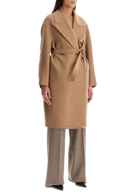 Cashmere Robe-style Coat With Eight  - Beige