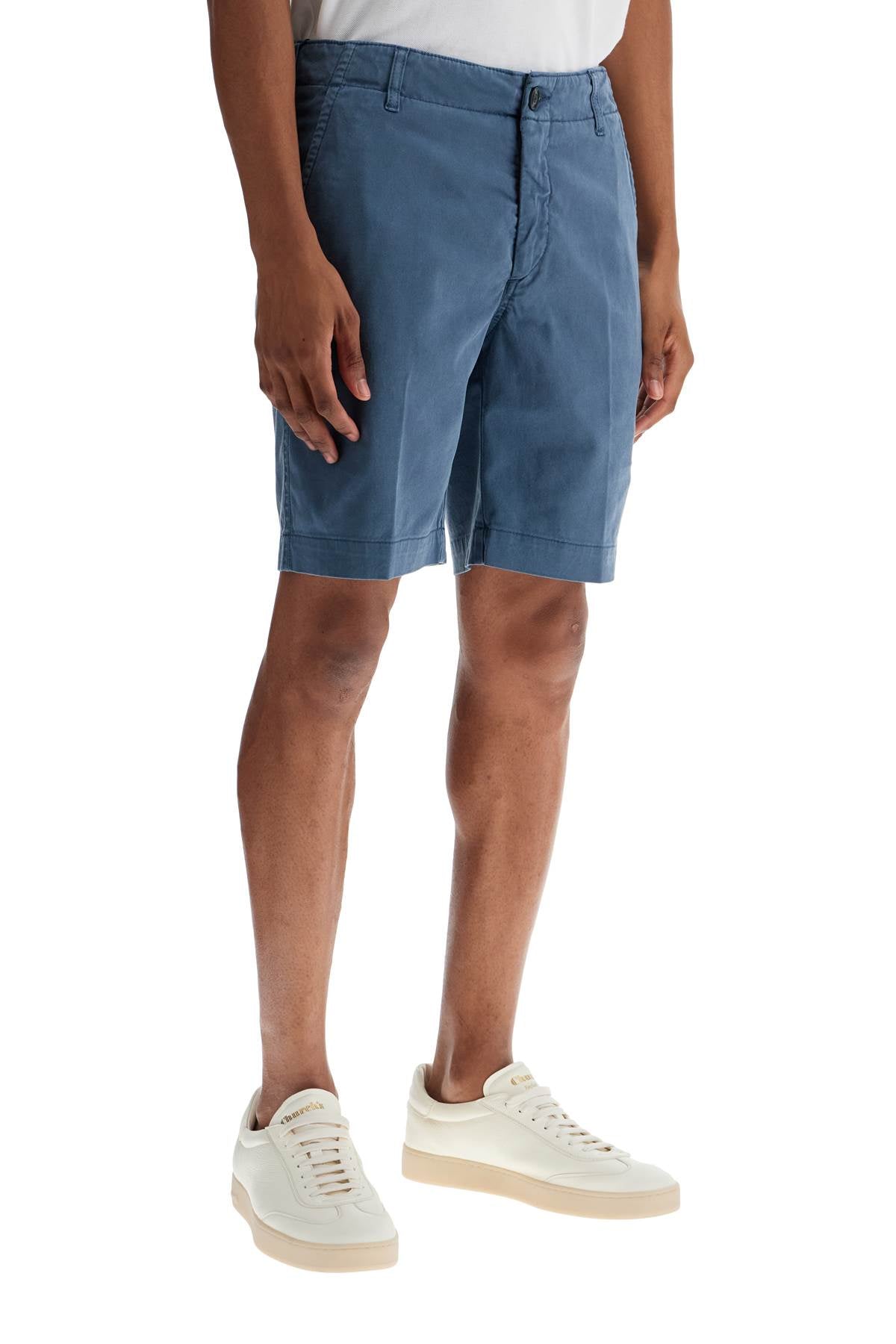 Ponche Shorts In Tencel Gabardine  - Blue