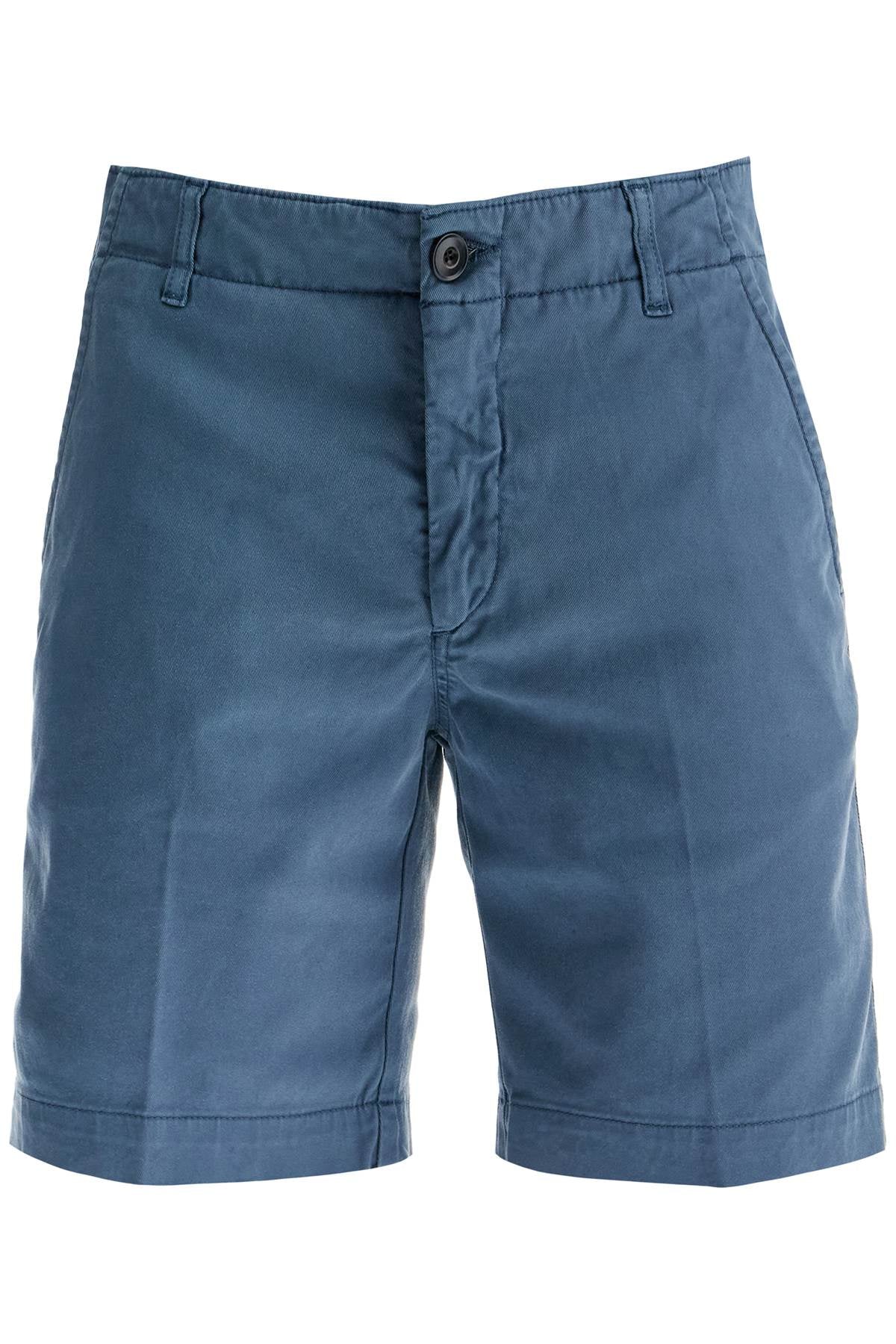 Ponche Shorts In Tencel Gabardine  - Blue