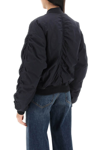 Bessime Oversized Bomber Jacket  - Black