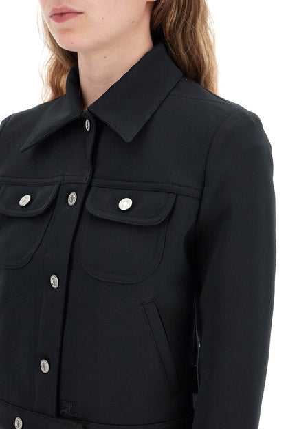 Twill Trucker Jacket  - Black