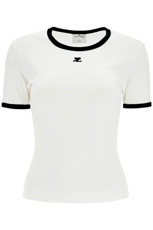 Re-edition T-shirt With Contrast Trims  - White