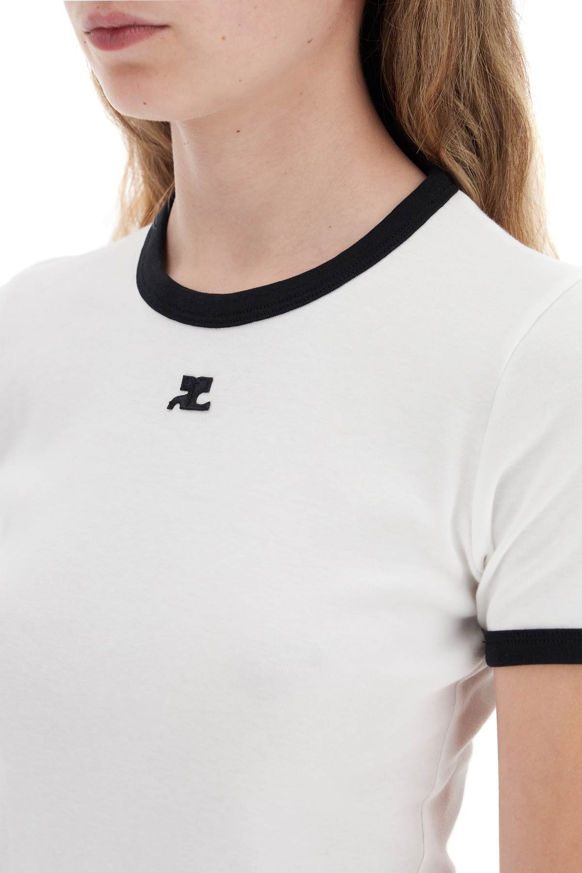 Re-edition T-shirt With Contrast Trims  - White