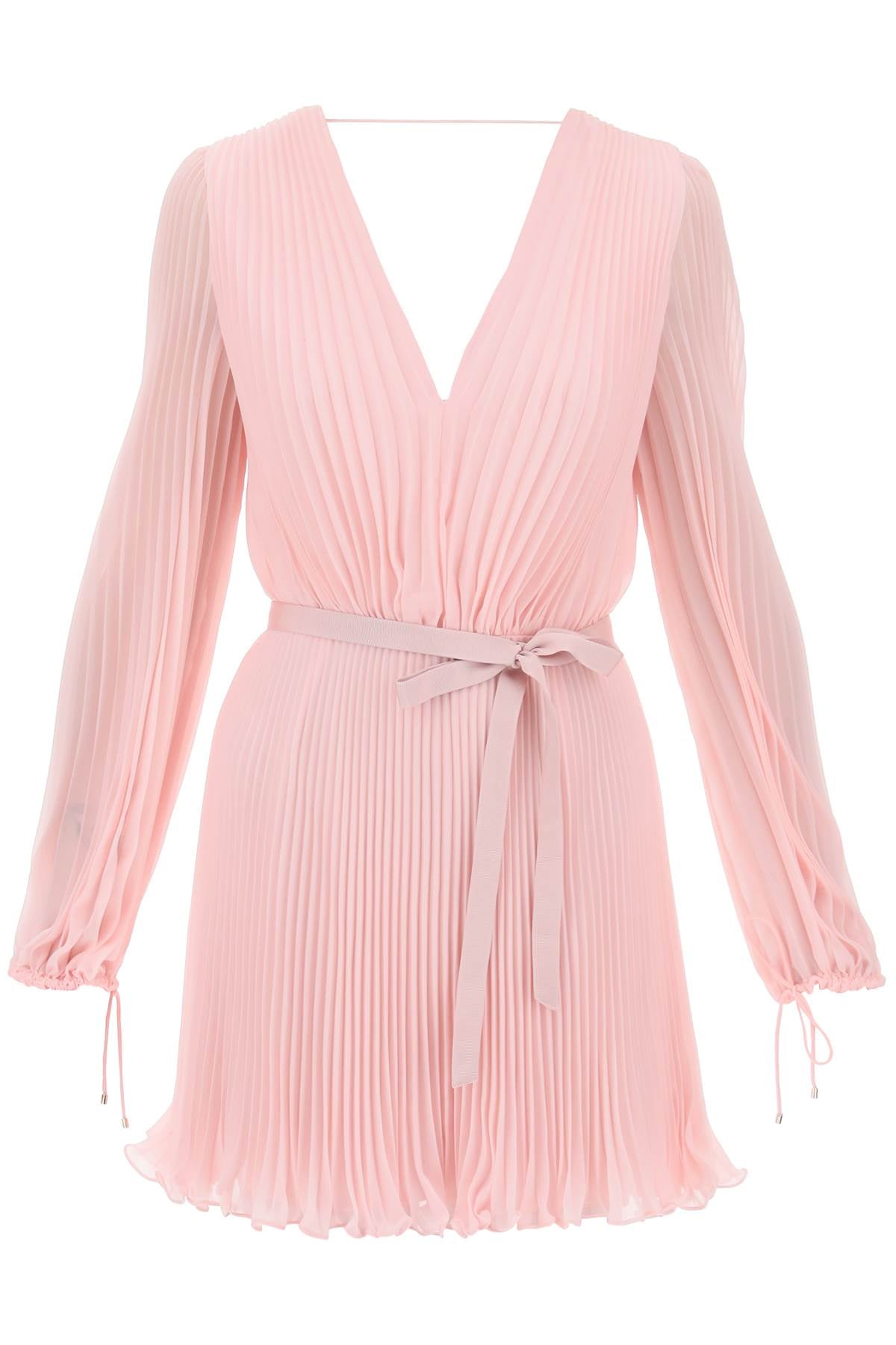 "mini Pleated Chiffon Visit Dress  - Pink