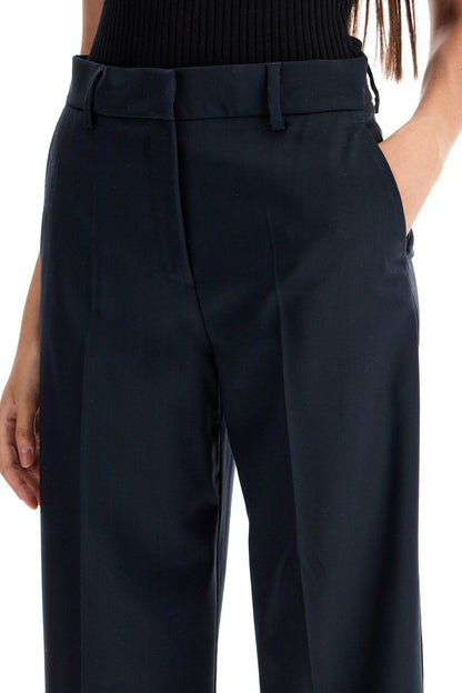 Wool Palazzo Trousers  - Blue