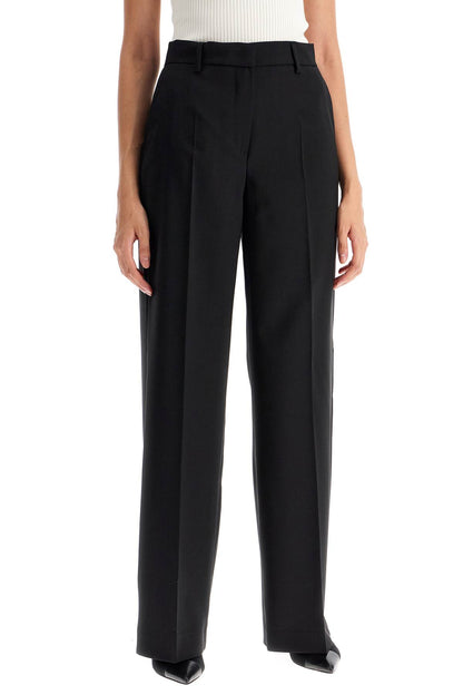 Wool Palazzo Trousers  - Black