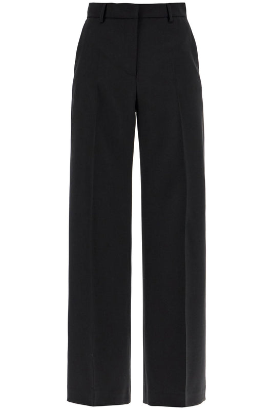 Wool Palazzo Trousers  - Black