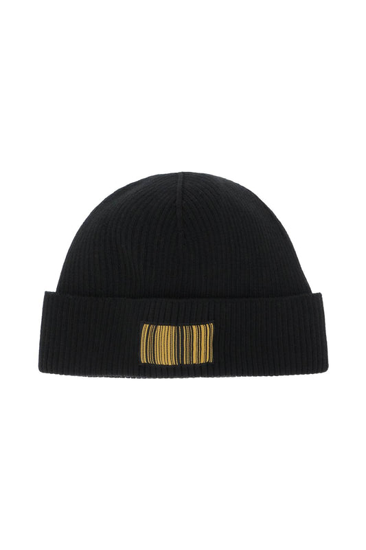 Barcode Logo Beanie Hat  - Black