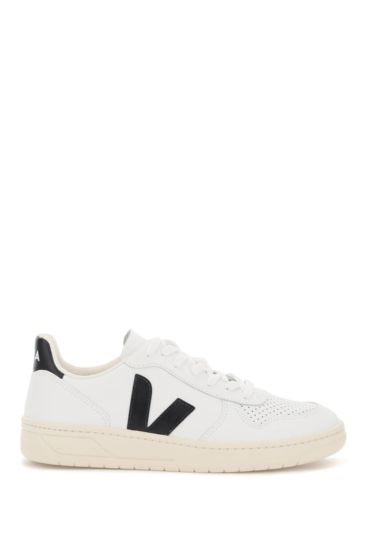 Leather V-10 Sneakers  - White