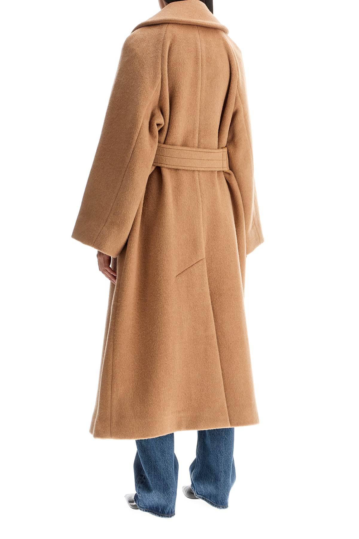 Long Recycled Wool Coat  - Beige