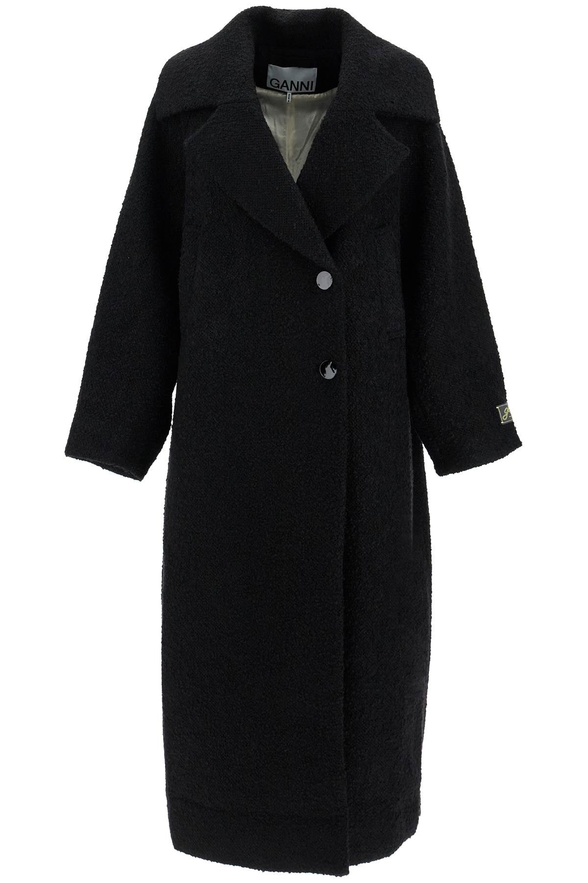 Long Bouclã© Coat For  - Black