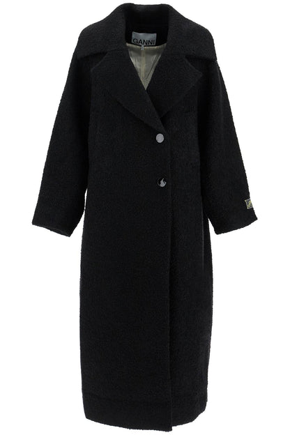 Long Bouclã© Coat For  - Black