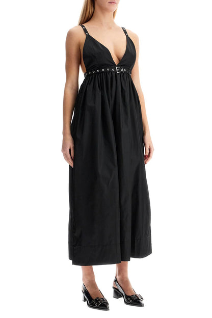 Nylon Midi Dress In Seven  - Black