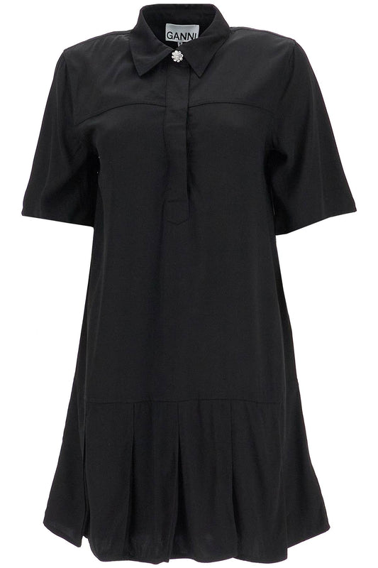 'viscose Mini Dress With  - Black