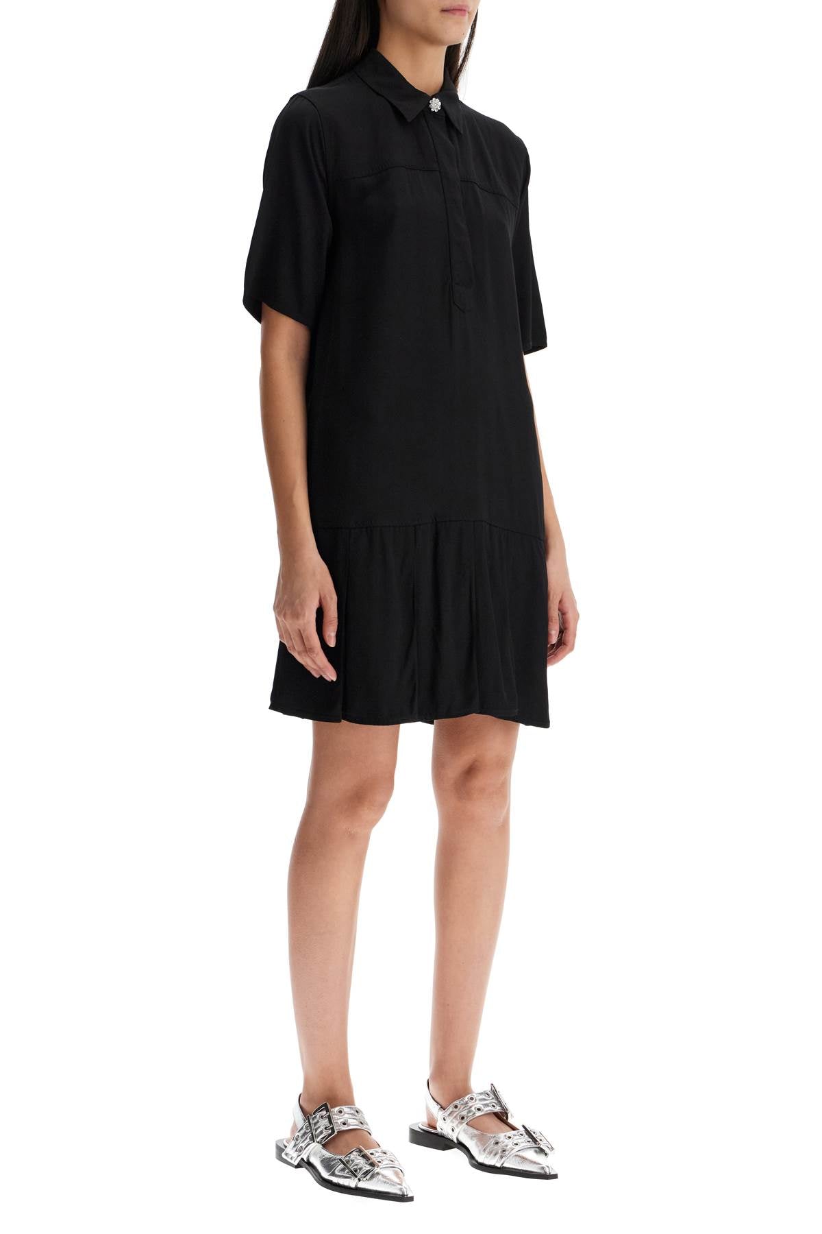 'viscose Mini Dress With  - Black