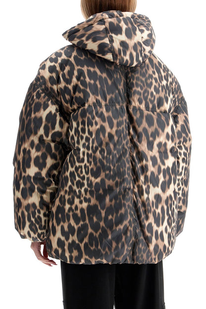 Leopard Print Down  - Brown