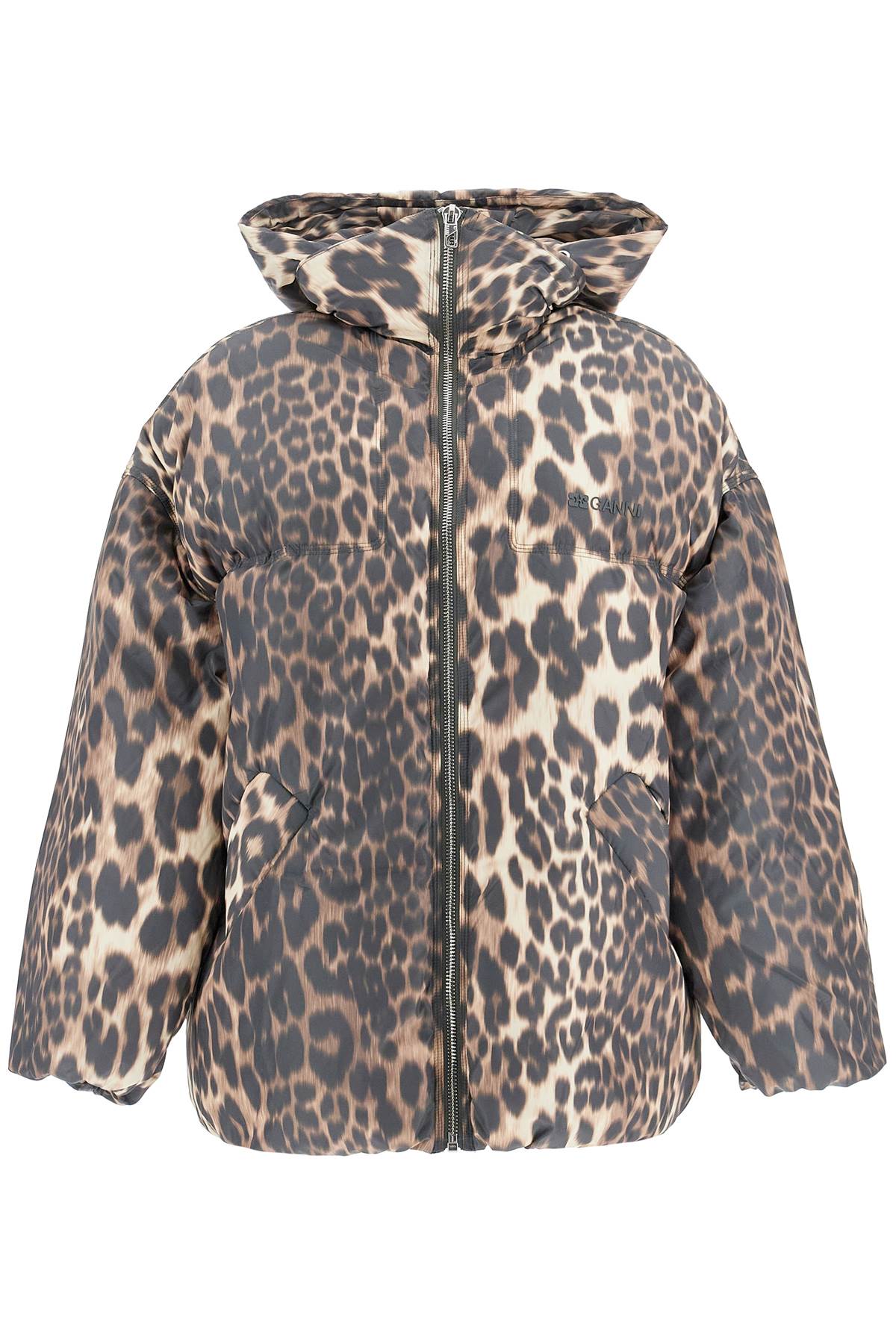 Leopard Print Down  - Brown