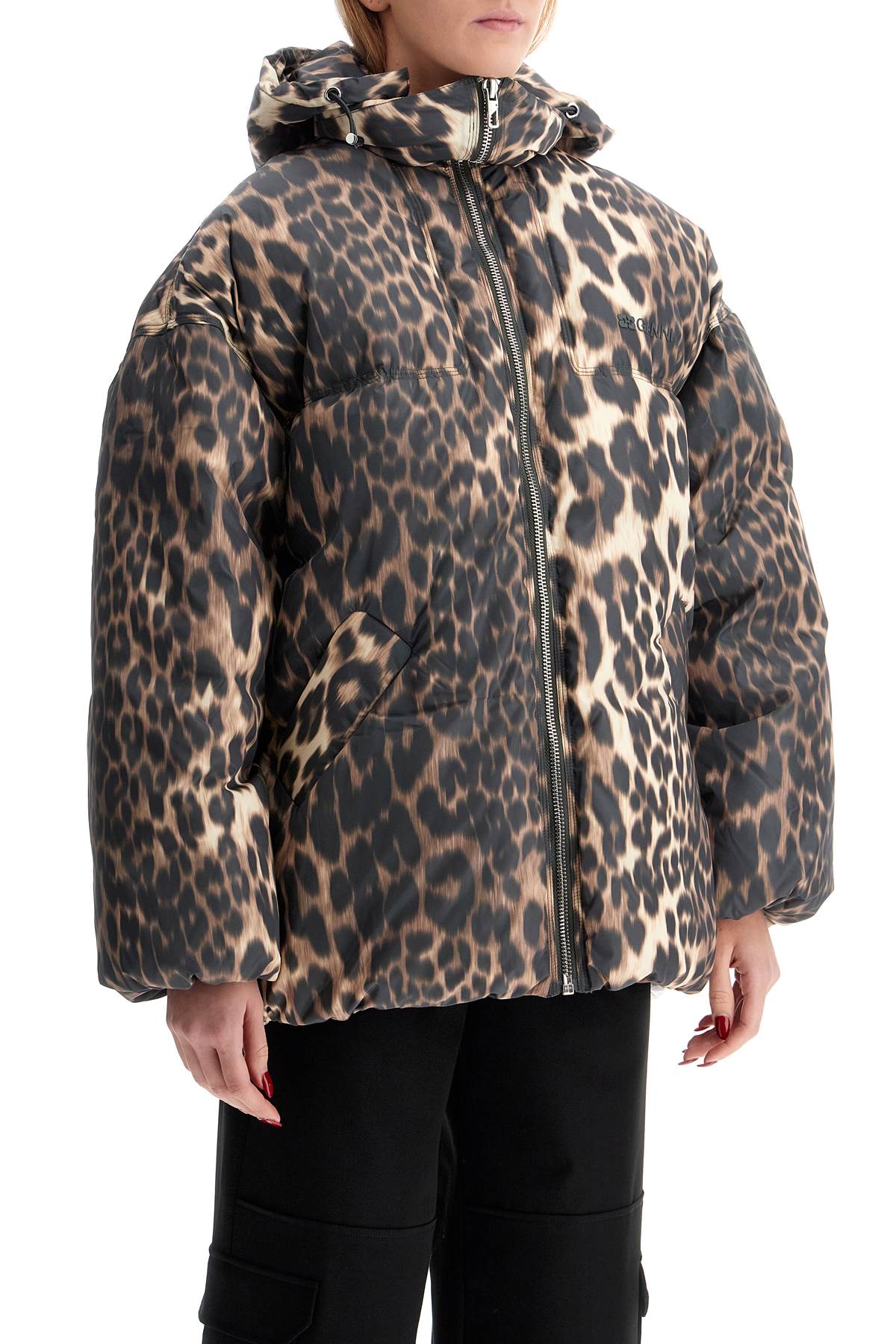 Leopard Print Down  - Brown