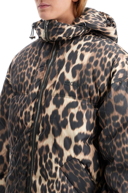 Leopard Print Down  - Brown